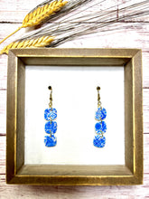 Load image into Gallery viewer, Blue Moroccan Tile Triple Dangle earring
