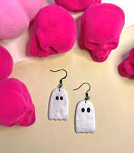 Load image into Gallery viewer, White Shimmer Clay Ghost earring
