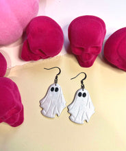 Load image into Gallery viewer, White Shimmer Clay Ghost earring
