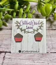 Load image into Gallery viewer, Watermelon dipped hexagon wooden studs
