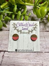 Load image into Gallery viewer, Petite Watermelon wooden circle studs
