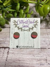 Load image into Gallery viewer, Petite Watermelon wooden circle studs
