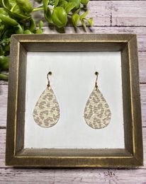 Petite Nude cheetah teardrop earring