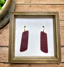 Load image into Gallery viewer, Aged burgundy slant bar earring
