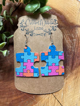 Load image into Gallery viewer, Autism Awareness Puzzle Piece earring
