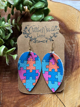 Load image into Gallery viewer, Autism Awareness Pinched teardrop earring
