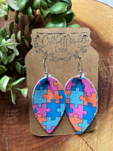 Load image into Gallery viewer, Autism Awareness Pinched teardrop earring
