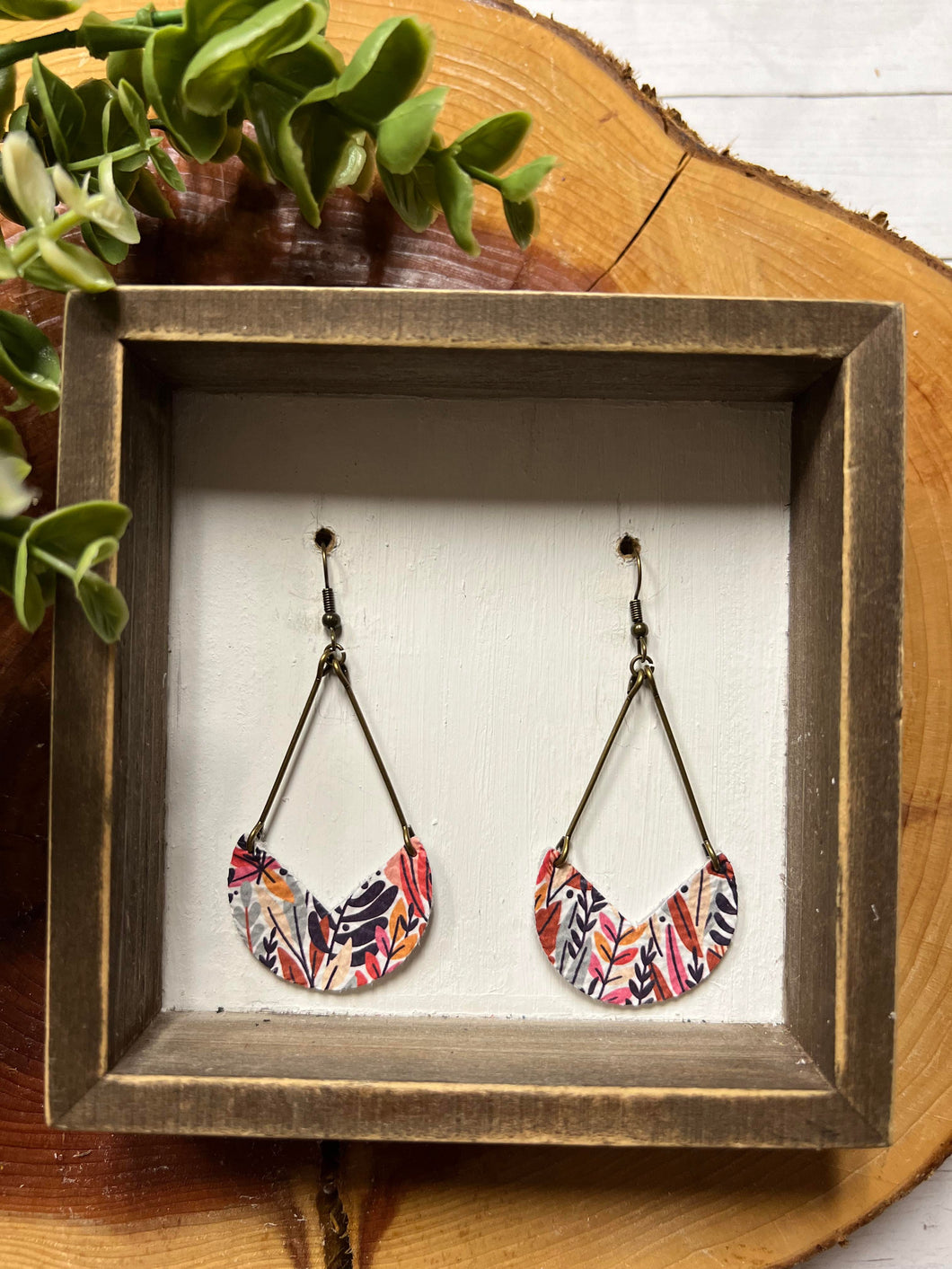 Autumn Sage Floral Crescent earring