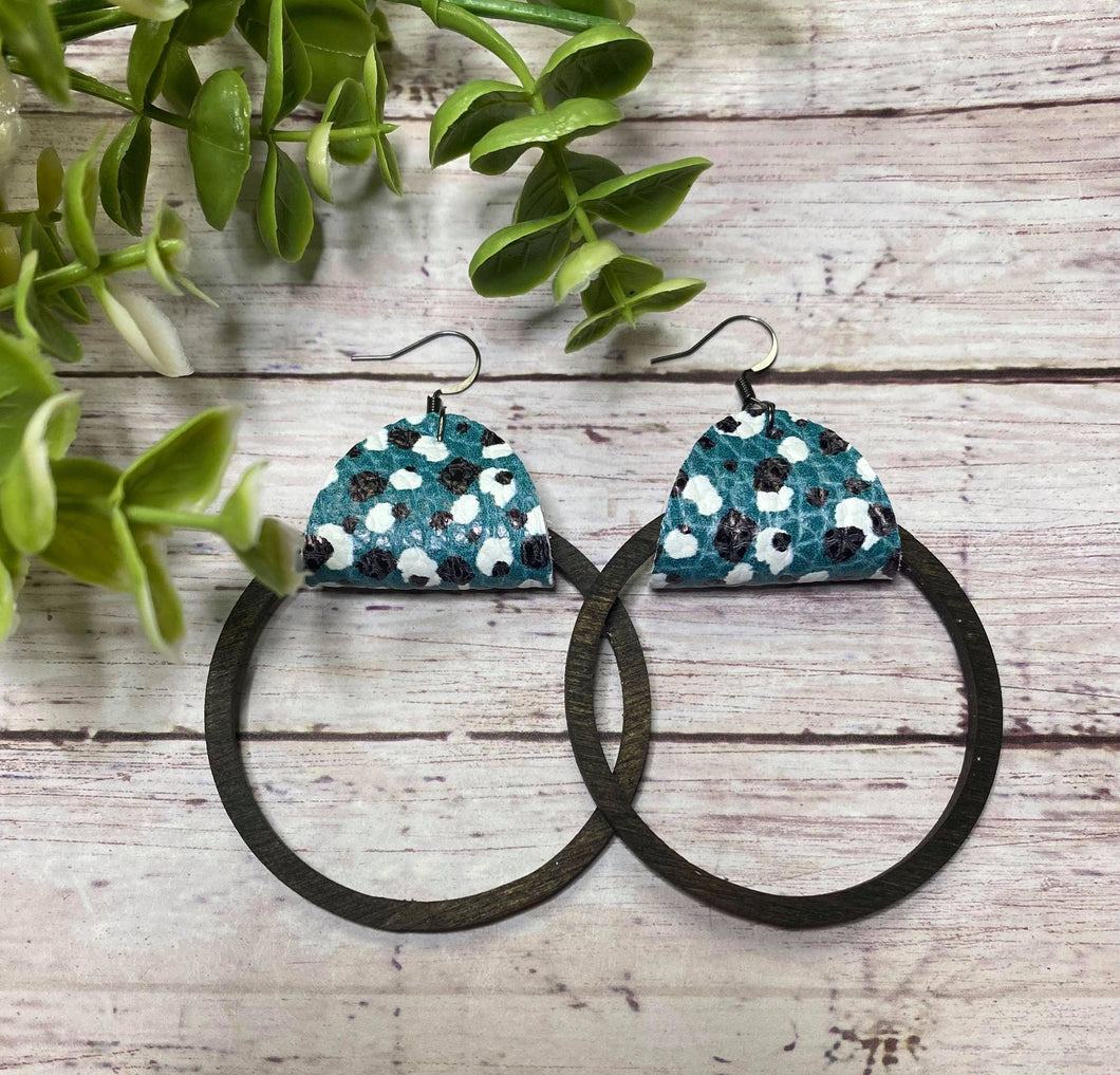 Turquoise Leopard Hoop earring