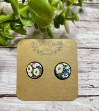 Load image into Gallery viewer, Painted floral leather studs
