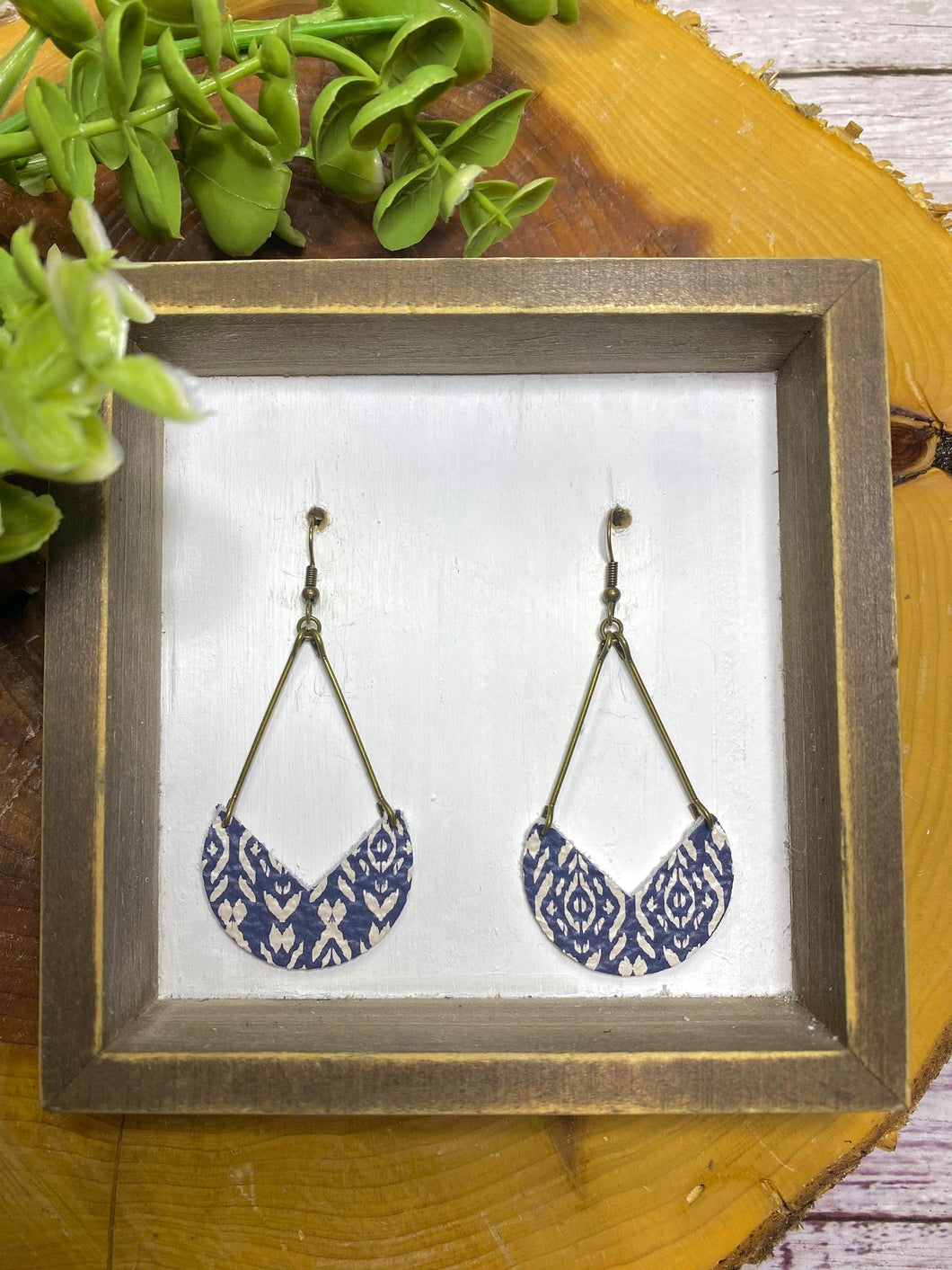 Blue Aztec Crescent earring