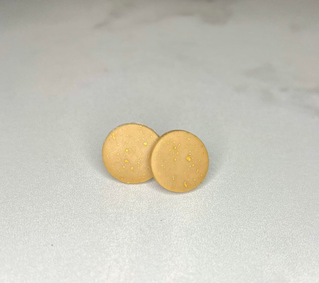 Blush Gold Foil Clay Stud earring