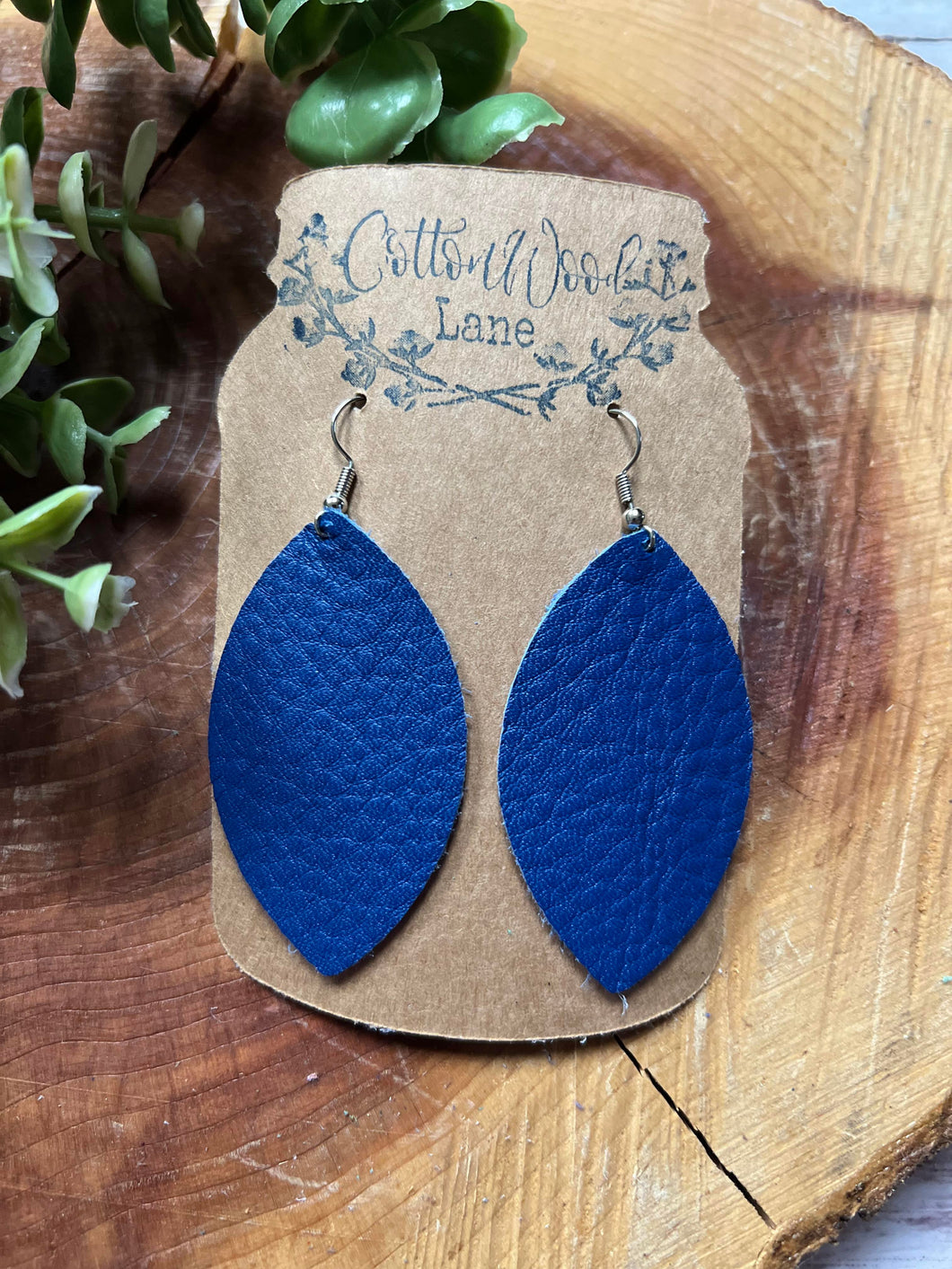 Bright Blue Football earring