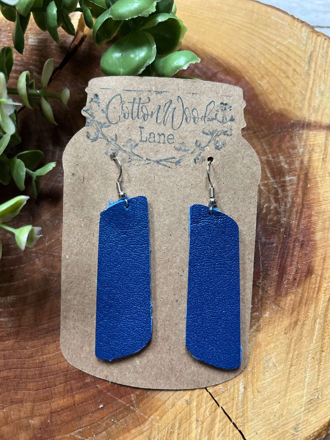 Bright Blue Slant Bar earring