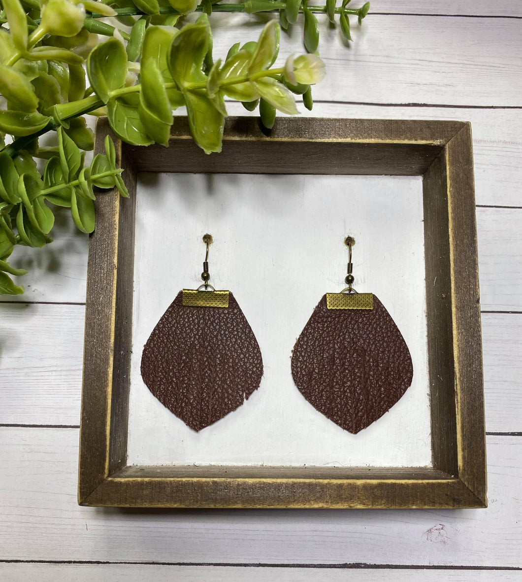 Chocolate Brown fringe bar earring