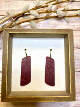 Load image into Gallery viewer, Aged burgundy slant bar earring
