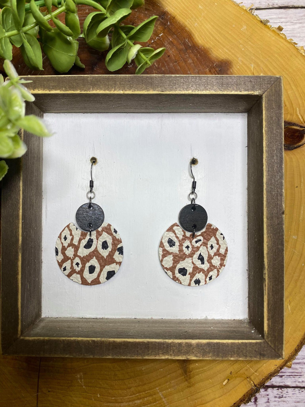 Black Cheetah Closed Circle earring