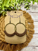 Load image into Gallery viewer, Leather Wrapped Hoop Earring
