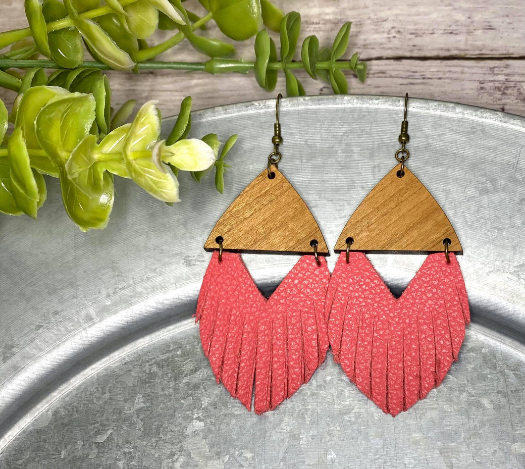 Watermelon fringe earring