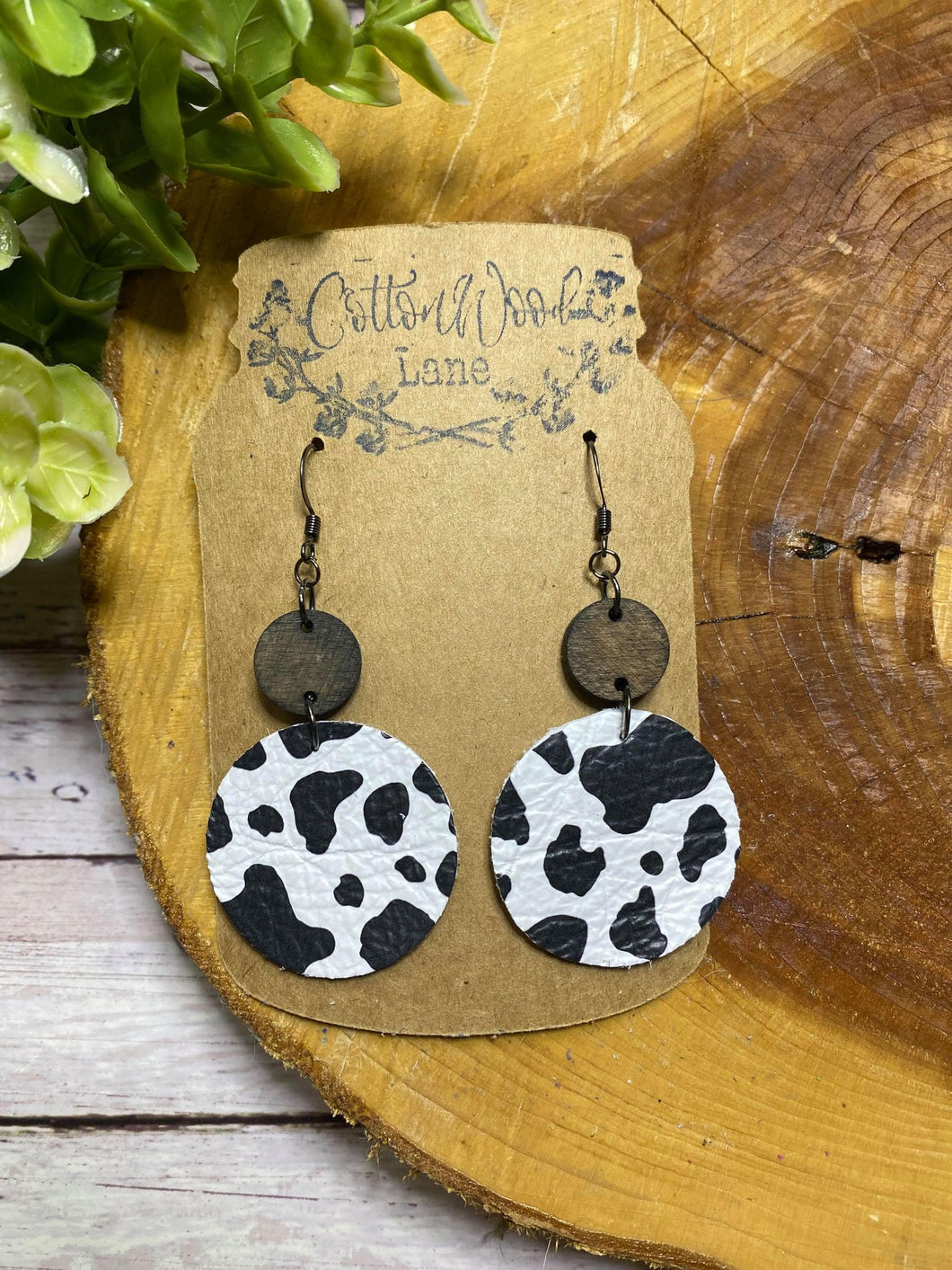 Cow Print Closed Circle earring