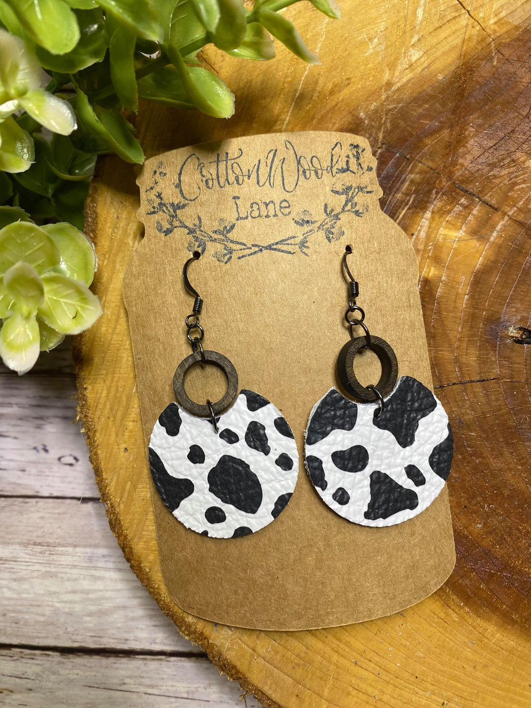 Cow Print Open Circle earring