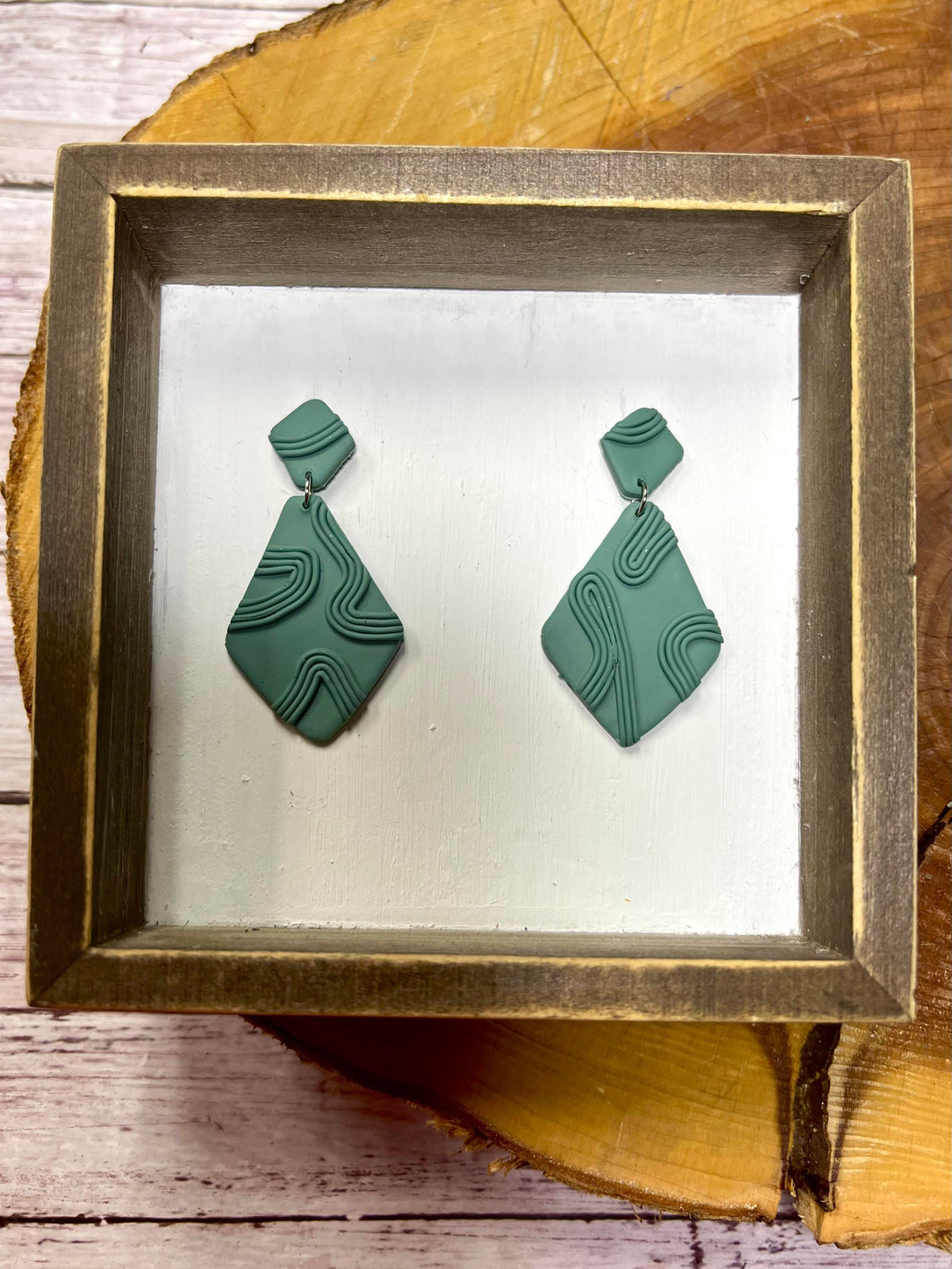 Sage Clay Lined Dangle earring