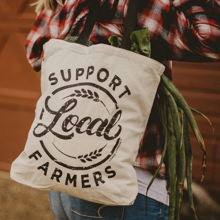 Support Local Farmers canvas tote