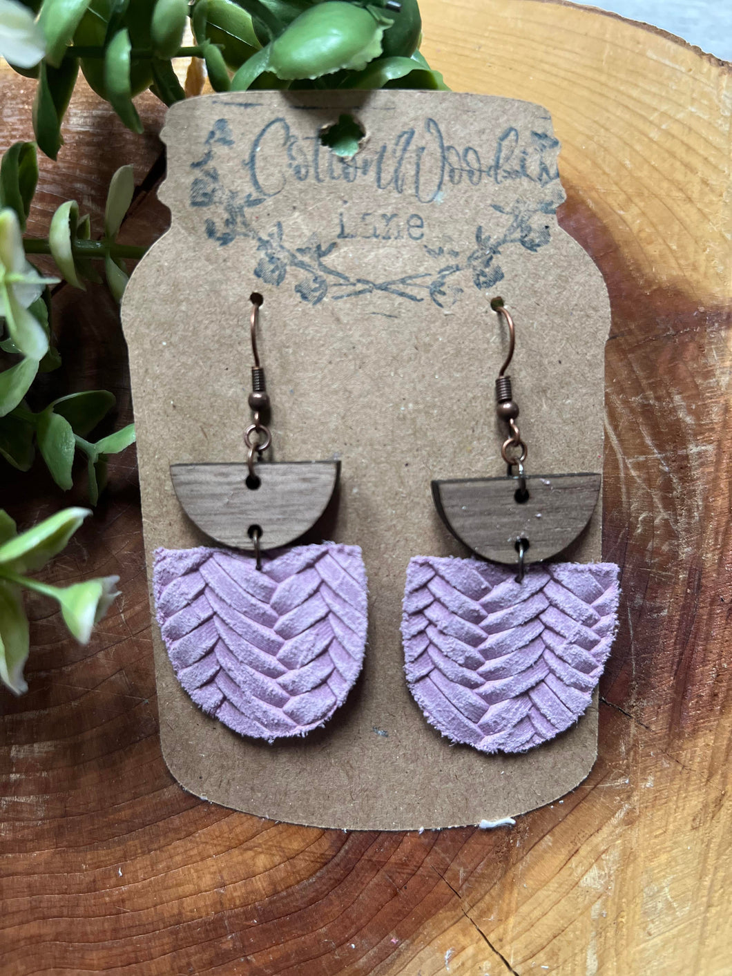 Lavender Split Oval earring