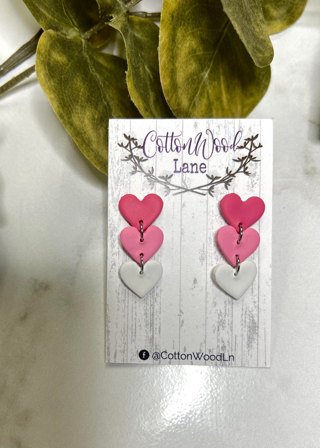 Ombre Clay Heart earring