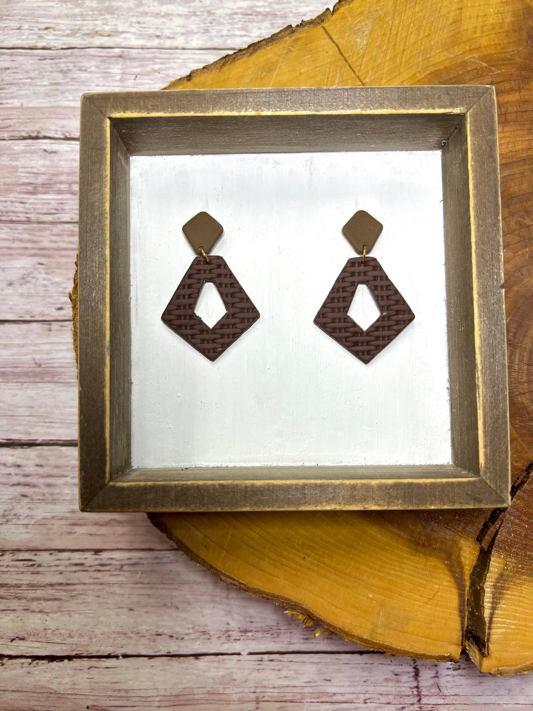 Open Clay Basket Weave earring