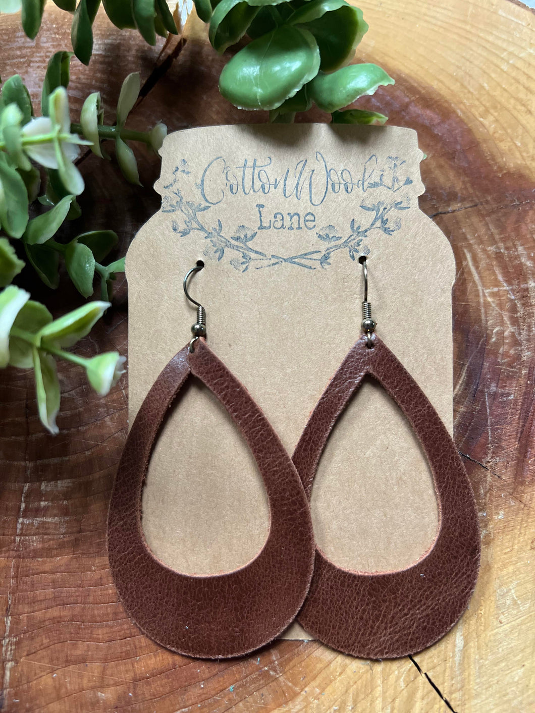 Chocolate Open Tear earring