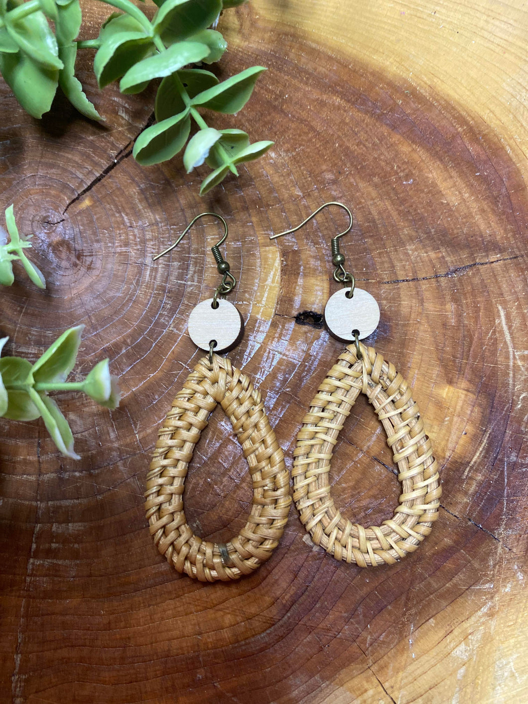 Open Rattan Teardrop earring