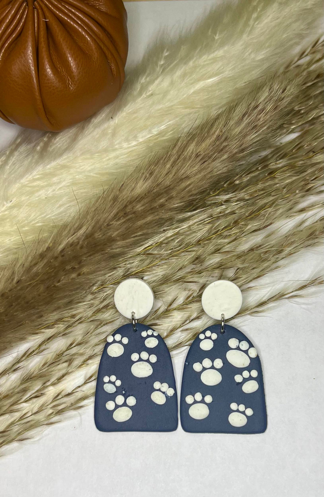 Paw Print Clay earring