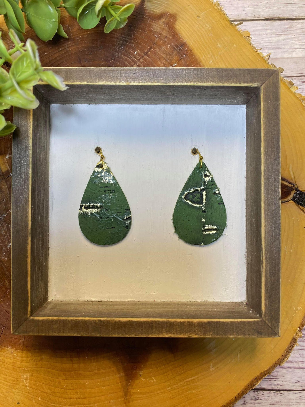 Olive Birch Petite Teardrop earring