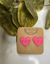 Load image into Gallery viewer, Pink Clay Stud Heart earring
