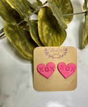 Load image into Gallery viewer, Pink Clay Stud Heart earring
