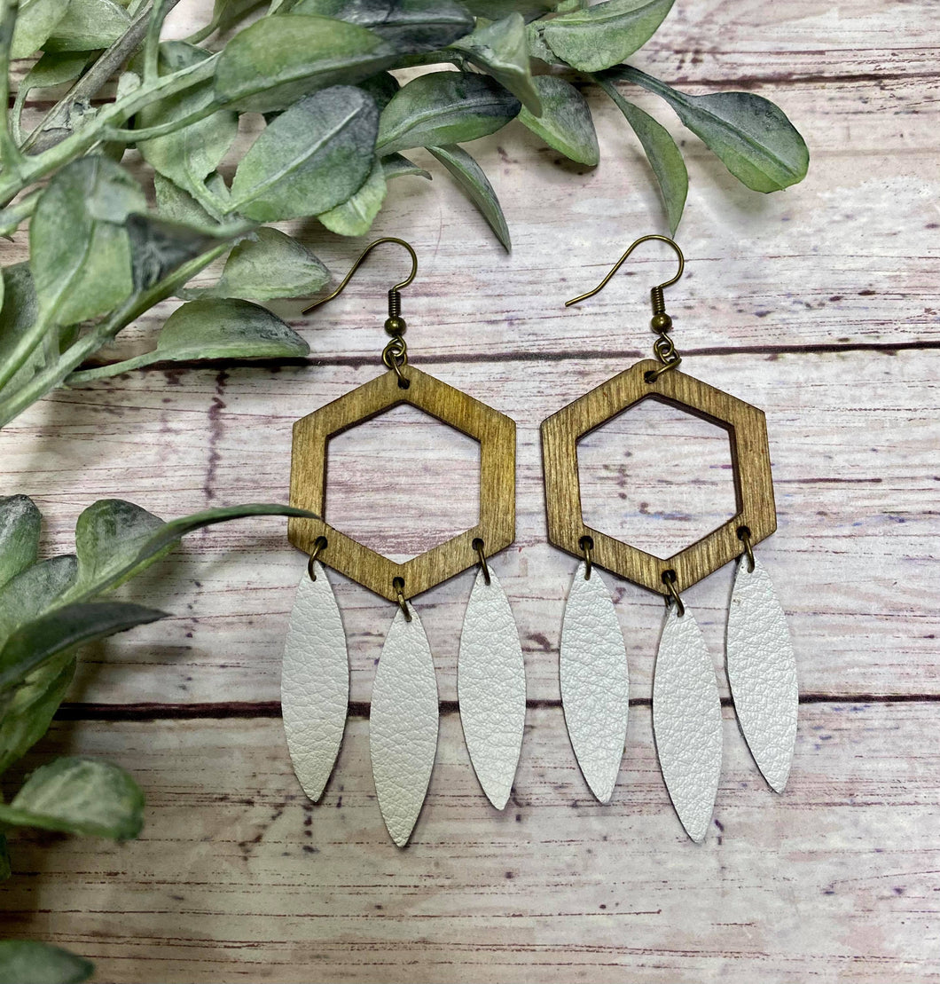 White Dreamcatcher earring