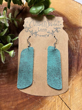 Load image into Gallery viewer, Rocker Turquoise Slant Bar earring
