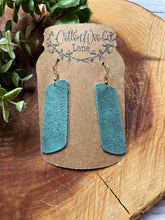 Load image into Gallery viewer, Rocker Turquoise Slant Bar earring
