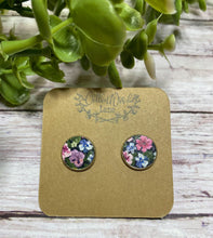 Load image into Gallery viewer, Painted floral leather studs
