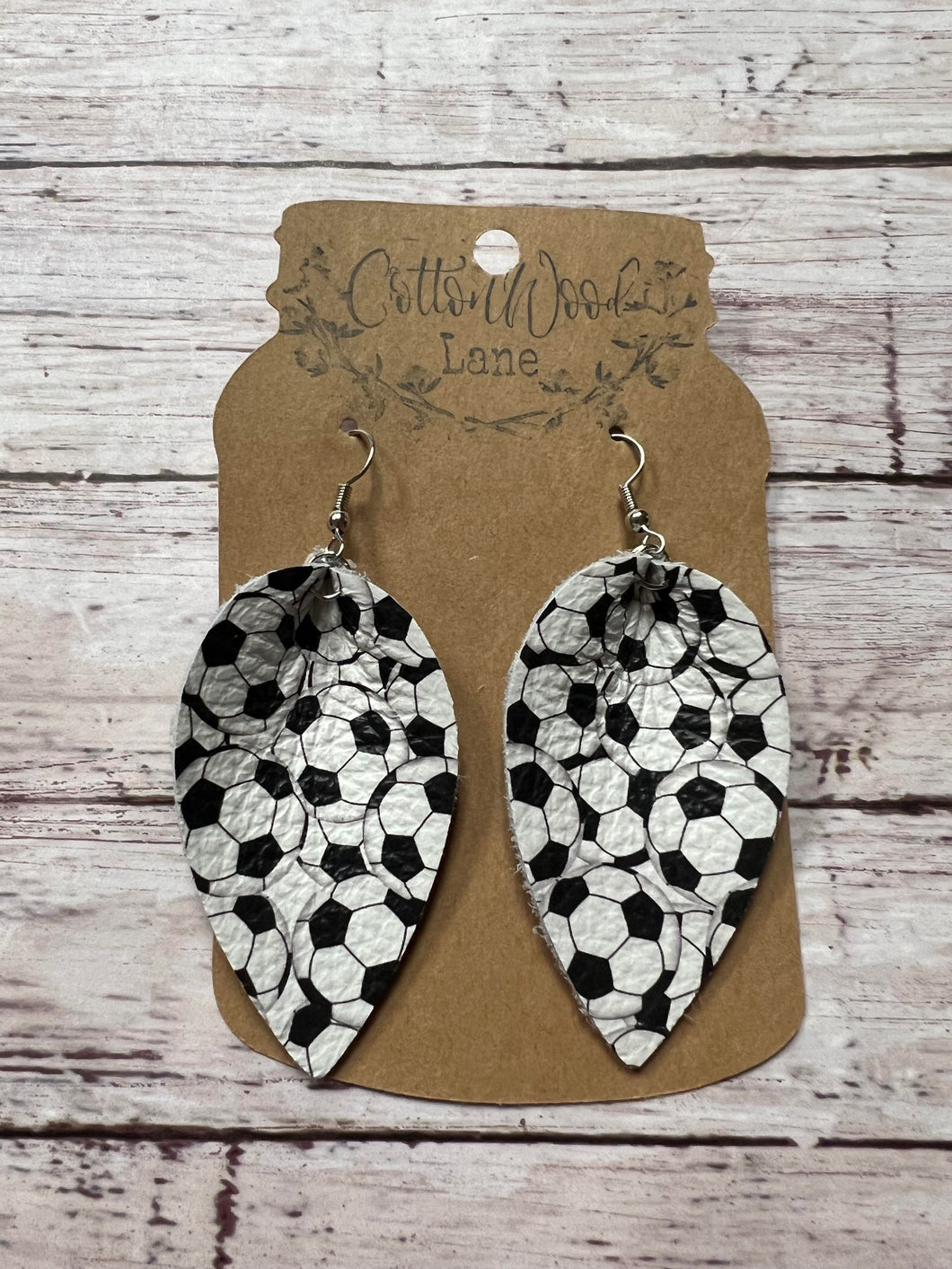 Soccer Pinched Teardrop earring