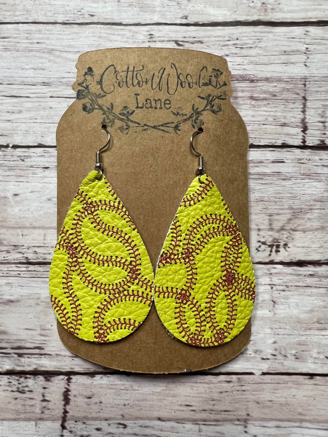 Softball Teardrop earring