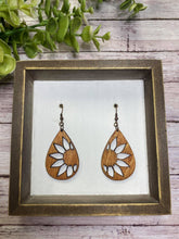 Load image into Gallery viewer, Wooden petite sunflower cutout earring
