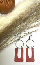 Load image into Gallery viewer, Textured Hoop Drop Clay earring
