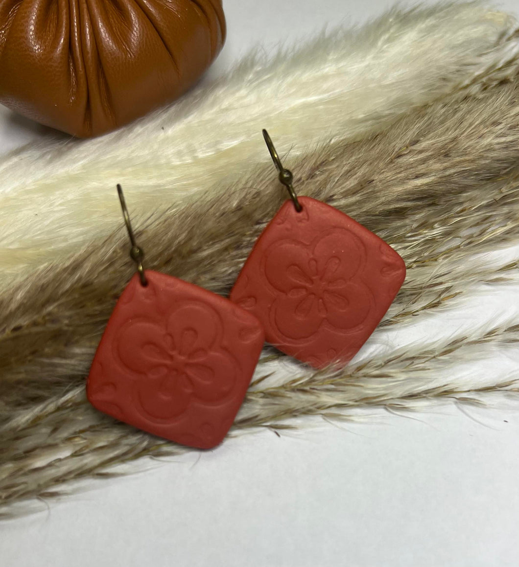 Terra Cotta Moroccan Tile Clay earring