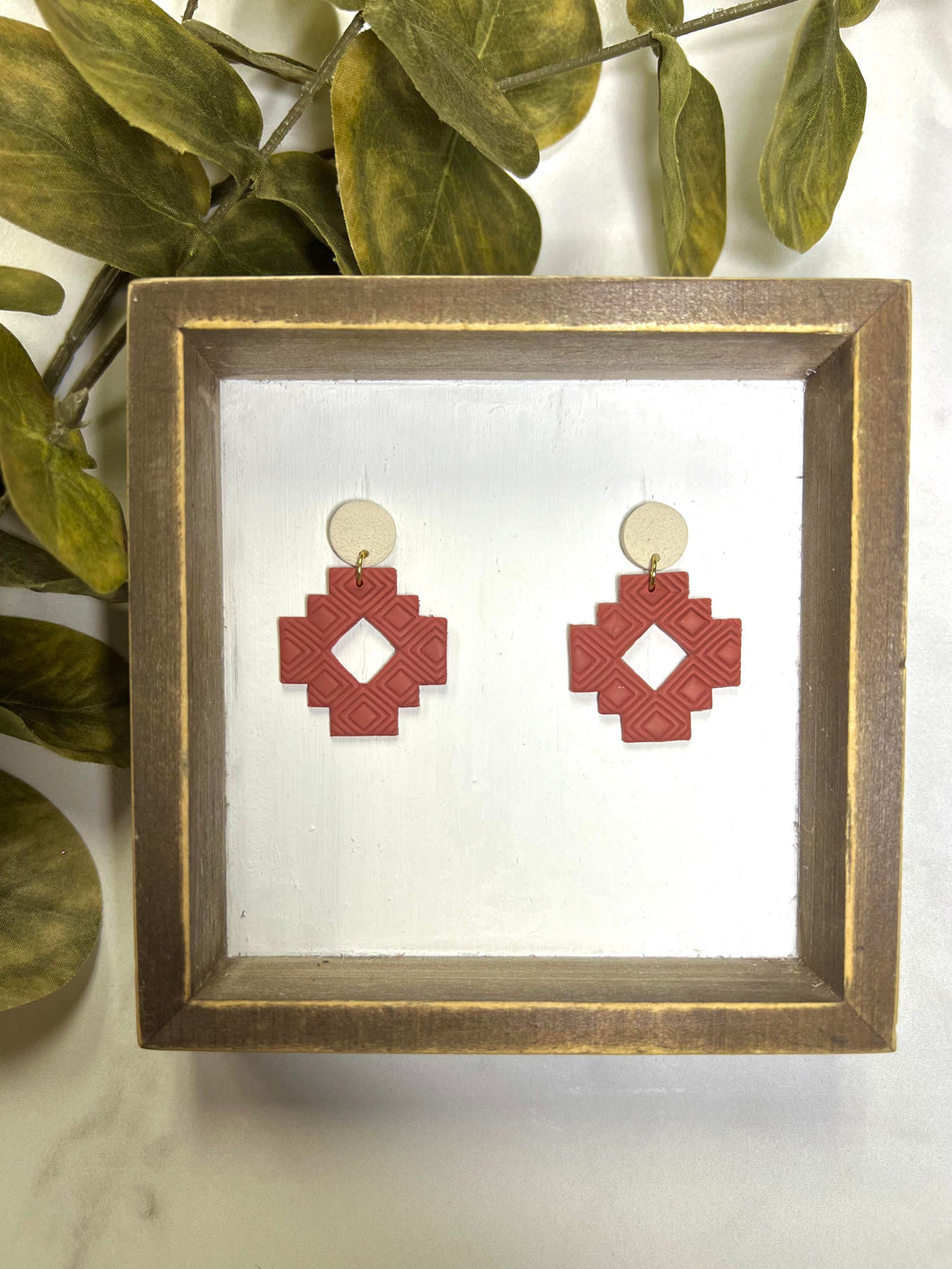 Terra Cotta Clay Aztec earring