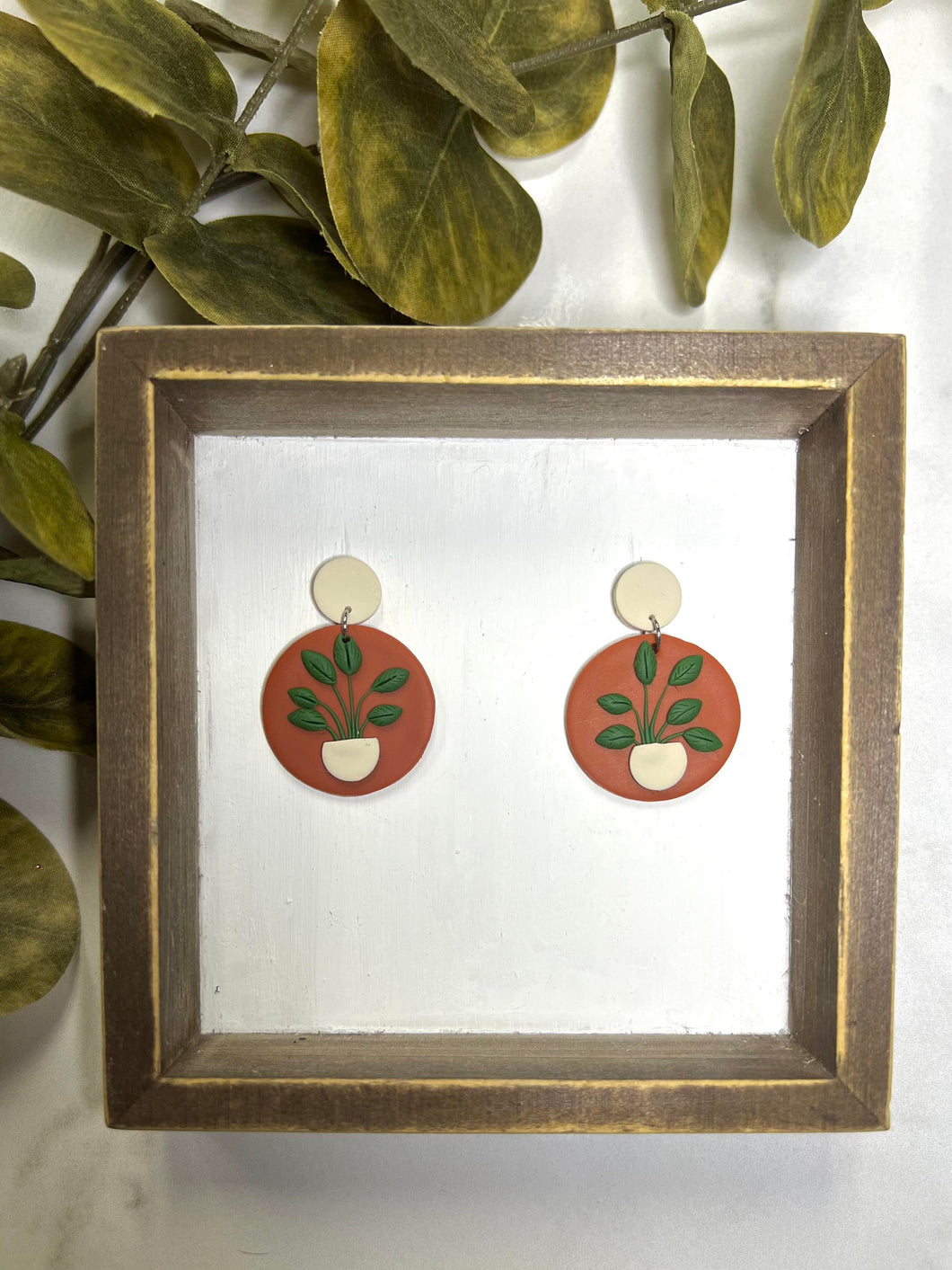 Terra Cotta Plant Clay earring