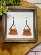 Load image into Gallery viewer, Mini Wooden Triangle Macrame earring
