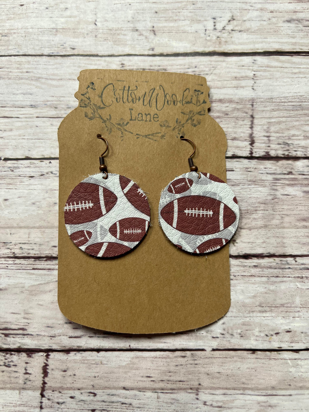 Football Print Circle earring