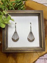 Load image into Gallery viewer, White Slat Wooden Teardrop earring
